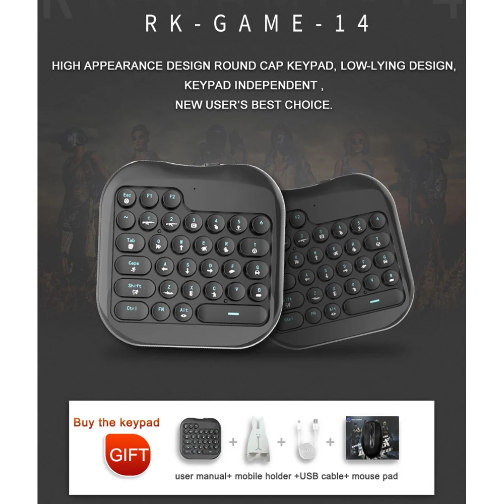 Беспроводной Keybord эргономичная многоцветная клавиатура с подсветкой игровая клавиатура с одной рукой ноутбук игровая периферийная устройства для ios Android