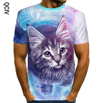 

Rainbow Lucky Cat T shirt Men's Funny Cute Cat 3D Print Men Women T-shirt Harajuku Animal Tshirt 2019 Christmas Unisex Tops Tee