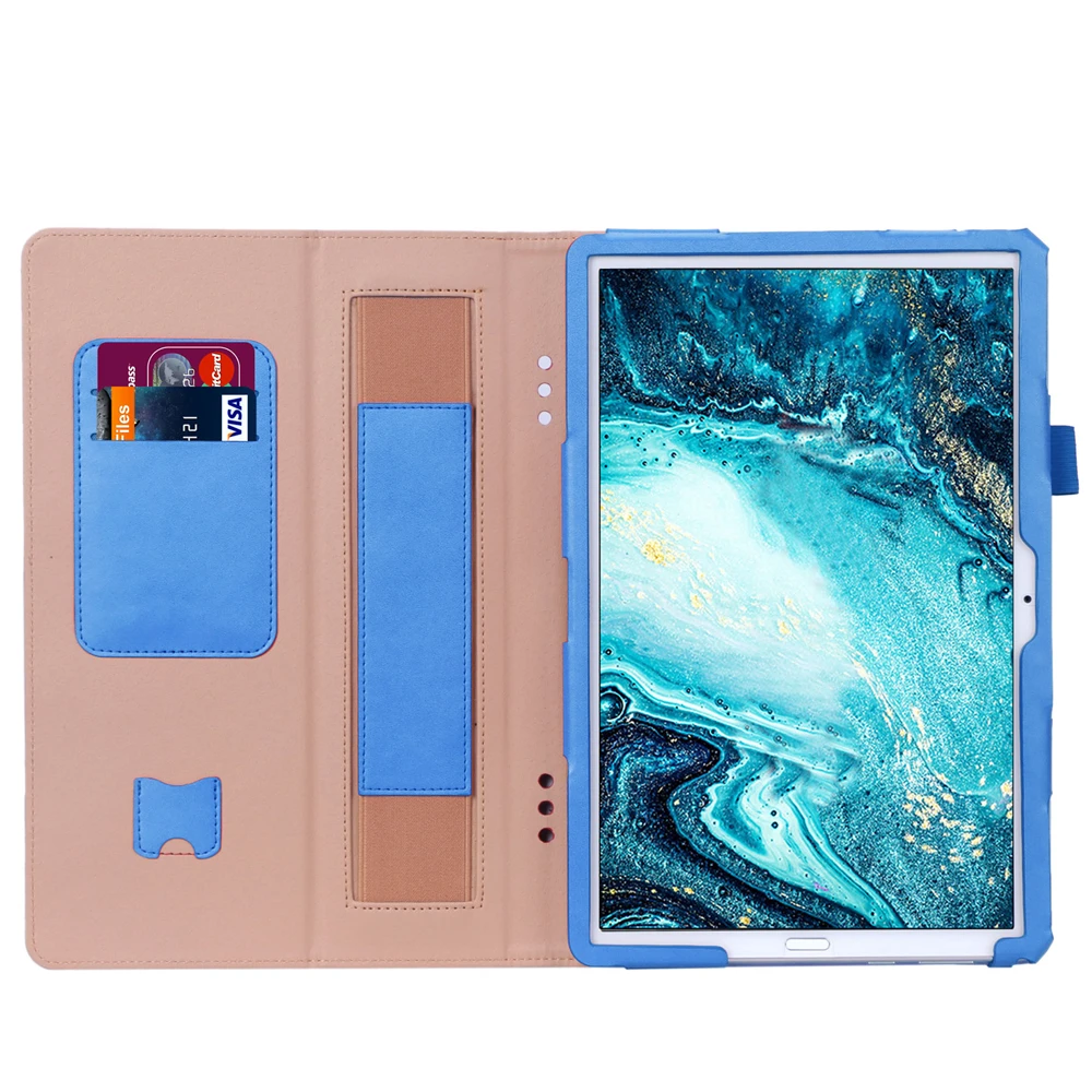 Для huawei MediaPad M6 10,8 дюймов чехол для планшета PU кожаный чехол флип подставка, гнездо для карточек чехол с эластичный ремешок и держатель ручки
