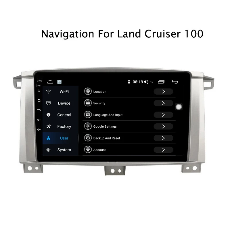 Best Ectwodvd 9inch Andriod 8.1 Car DVD GPS For Toyota LC 100 Land Cruiser 100 4G RAM 64G ROM CarPlay DSP 4G LTE with WIFI 3