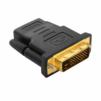 

Pohiks 1pc Black 25 Pin DVI-D Male To HDMI Female Adapter Connector 5Gbps High Speed Gold Plated Converters For HDTV DVD