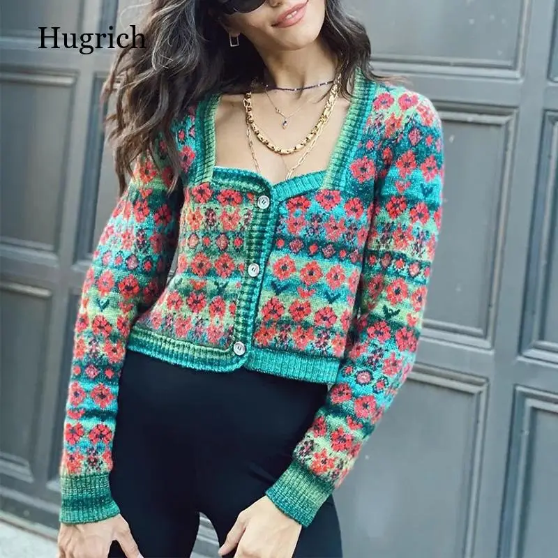 Flower Jacquard Cardigan