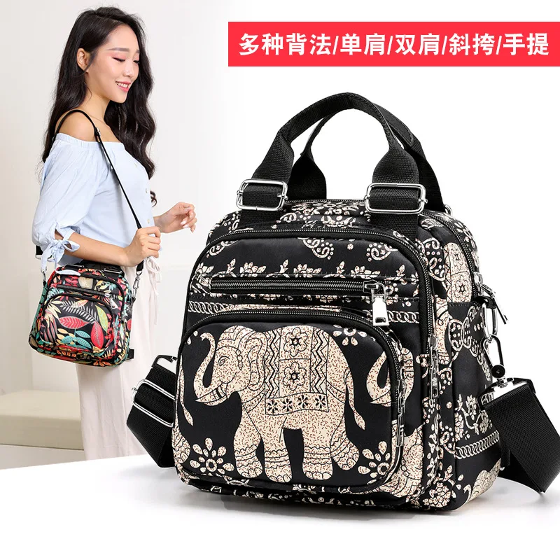 

Cool Multi-Purpose Backpack Waterproof Oxford Cloth Handbag New Style WOMEN'S Bag Nylon Bag Lightweight Backpack Shoulder Obliqu