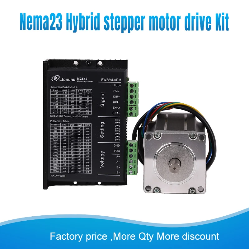 Lichuan LC57HS76 + MC542 шаговый двигатель и Драйвер nema23 76 мм 2Ph1.8N.M для масок машин|Шаговый