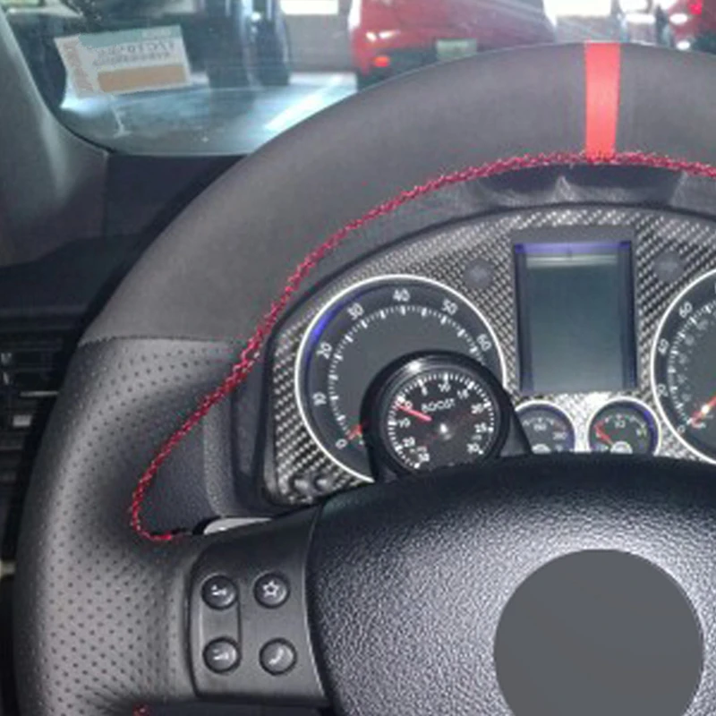 Черная замша натуральная кожа DIY чехол рулевого колеса автомобиля для Volkswagen Golf 5 Mk5 GTI VW Golf 5 R32 Passat R GT 2005