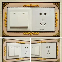  American classical switch stickers 3d adhesive-free light switch decoration sticker Luminous socket protect cover 