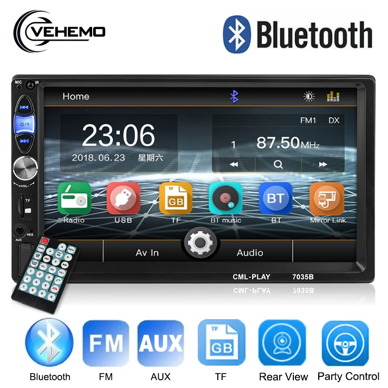 

Universal Auto MP5 Player 7 Inch FM/USB/AUX Bluetooth TF Car Bluetooth MP5 Durable 7035B Car MP5