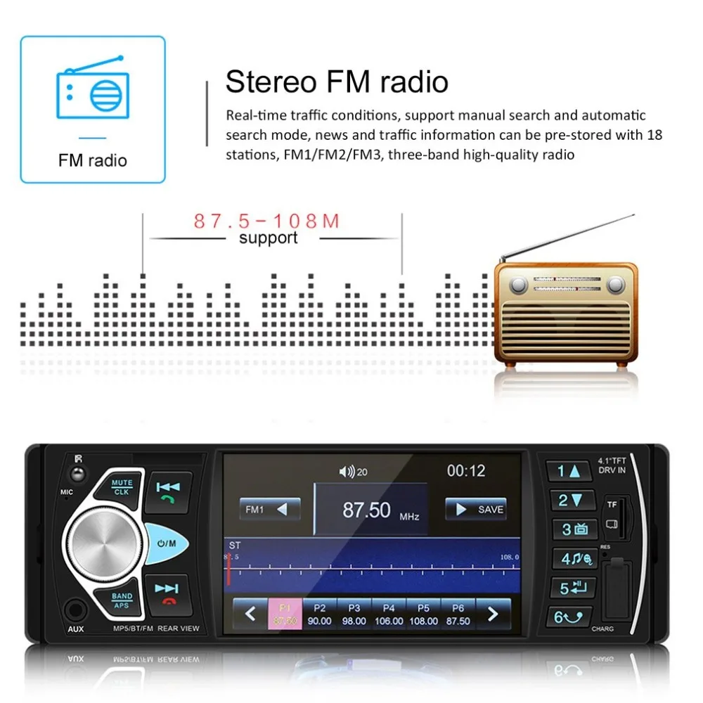 4022D 4,1 дюймовый цветной экран высокой четкости Hands-Free автомобильный Mp5 плеер карта U диск радио Реверсивный Автомобильный плеер