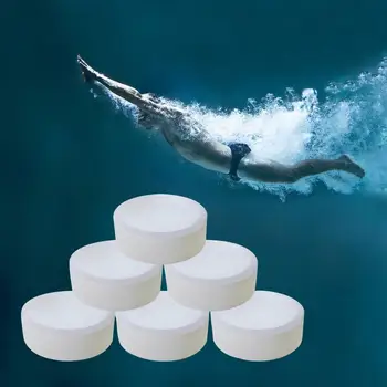 

6Pcs/Box Chlorine Dioxide Tablets Cage Disinfectant PH Adjuster Swimming Pool Clarifier Pool Cleaning Effervescent