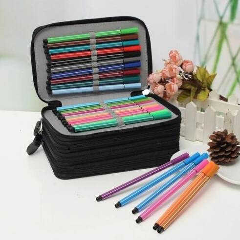 Цветные портативные карандаши для рисования, чехол для ручки, держатель для 72 шт. Карандаши - Цвет: Черный