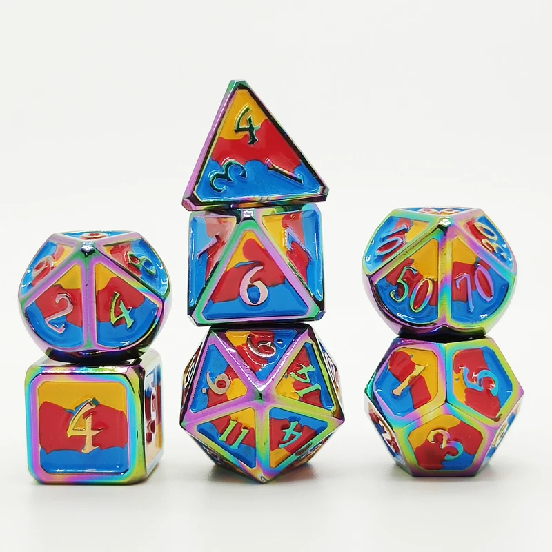 Набор Металлических Кубиков металлические многогранные кубики для DND Gaming Dice RPG