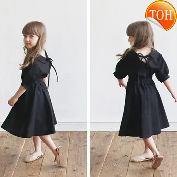

2T to 16 Y,2020 New Summer Mommy and Me Dress V-neck Half-sleeve Kids Shirt Dress Girls Cotton Dress Children Midi Dress,#5578
