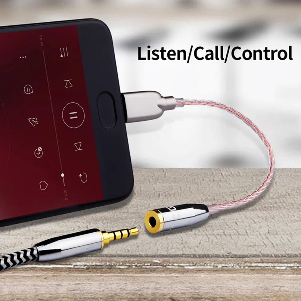 USB C 3 5mm DAC Earphone Amplifier Audio Adapter With ALC4050 Decoding Chip Type C To 3 5mm Headphone Conversion 32bit 384Khz