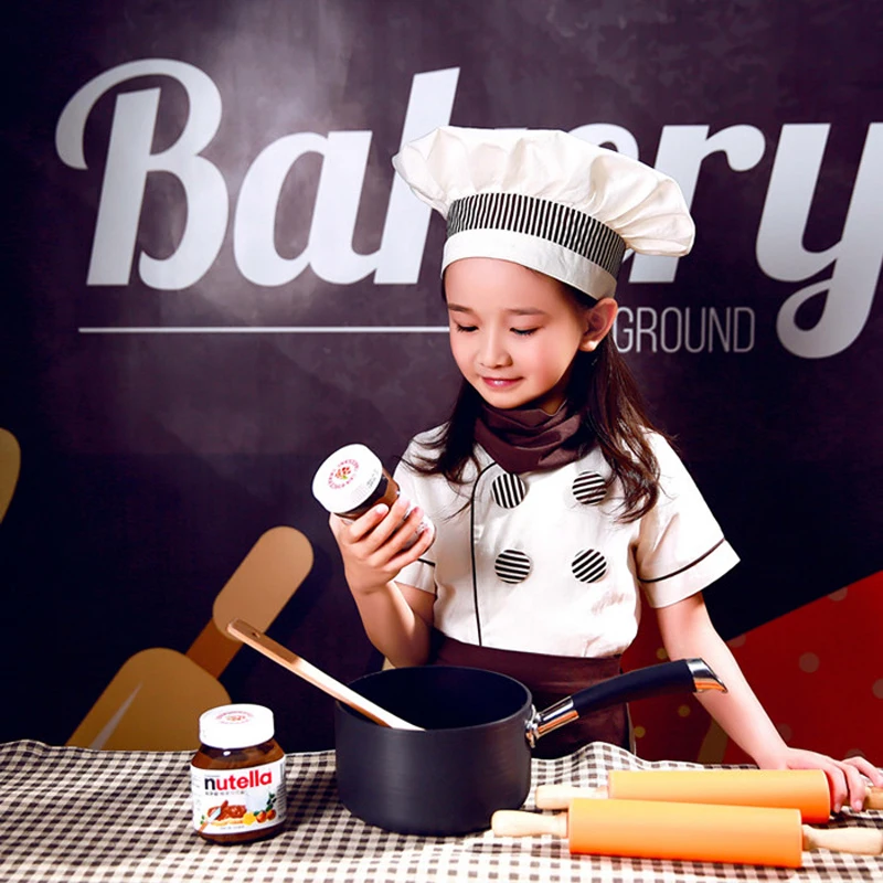 

Cook Cosplay Costumes Baby Fancy Party Kids Chef Coat Cap Kitchen Waitress Uniform Children Food Service Restaurant Clothing Set