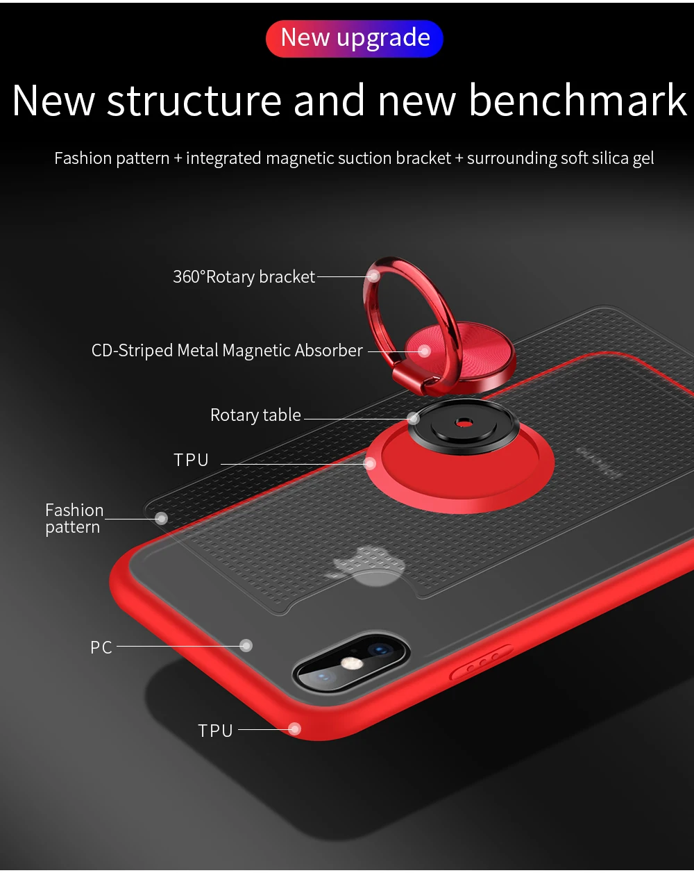 Кольцевой защитный чехол для iPhone 11 Pro XR Xs Max 8 7 6 6s Plus X прозрачный Магнитный противоударный чехол для iPhone 11 Pro