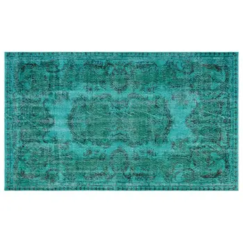 

Handmade Turquoise Vintage Overdyed Turkish Area Rug 158x266 Cm-5'2''X8'9''