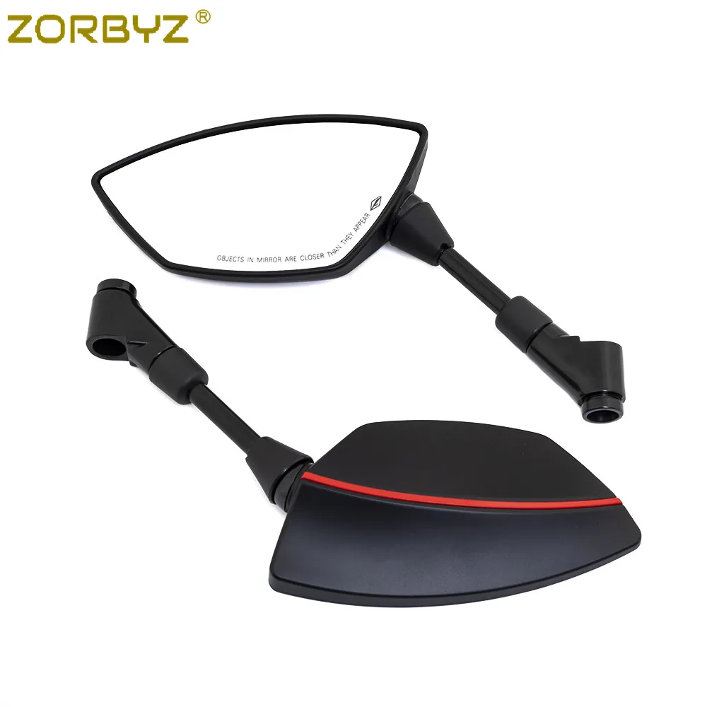ZORBYZ 2x 오토바이 블랙 Rearview 사이드 미러 혼다 야마하 Electromobike 스트리트 자전거