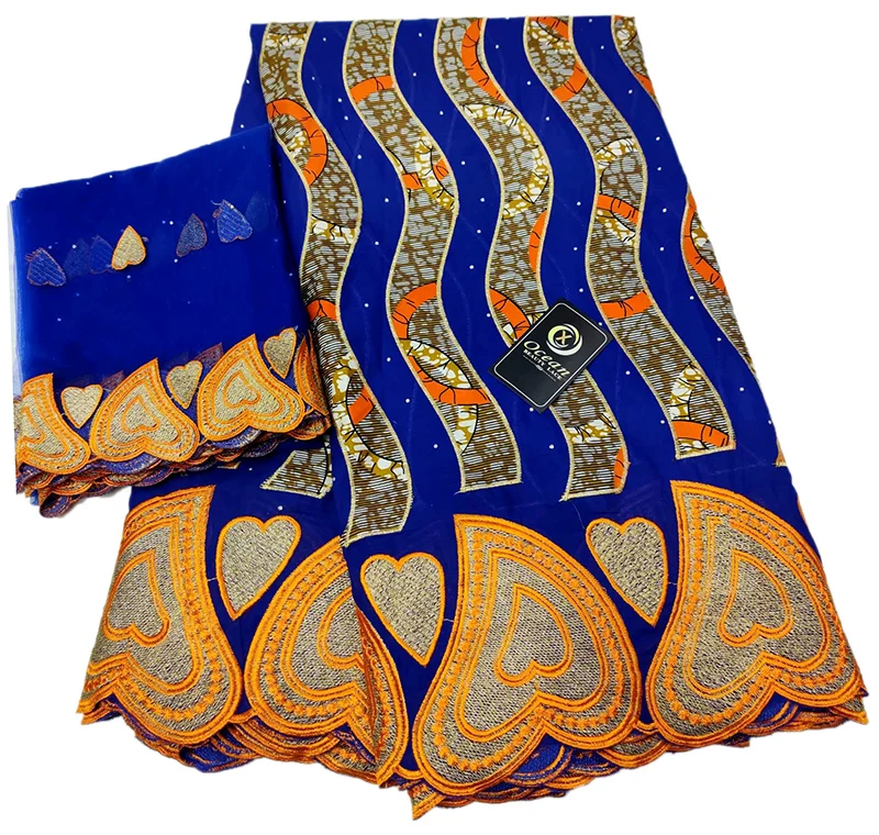 

Latest Royal blue Swiss voile lace in switzerland brocade fabric for dress hot sale african wax prints fabrics 5+2yards/lot
