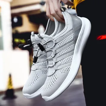 

Fashion Teens Gray For Mens Leisure Shoes Comfortable Male Big Size 38-57 Casual Shoes Lightweight Breathable Mesh Zapatillas