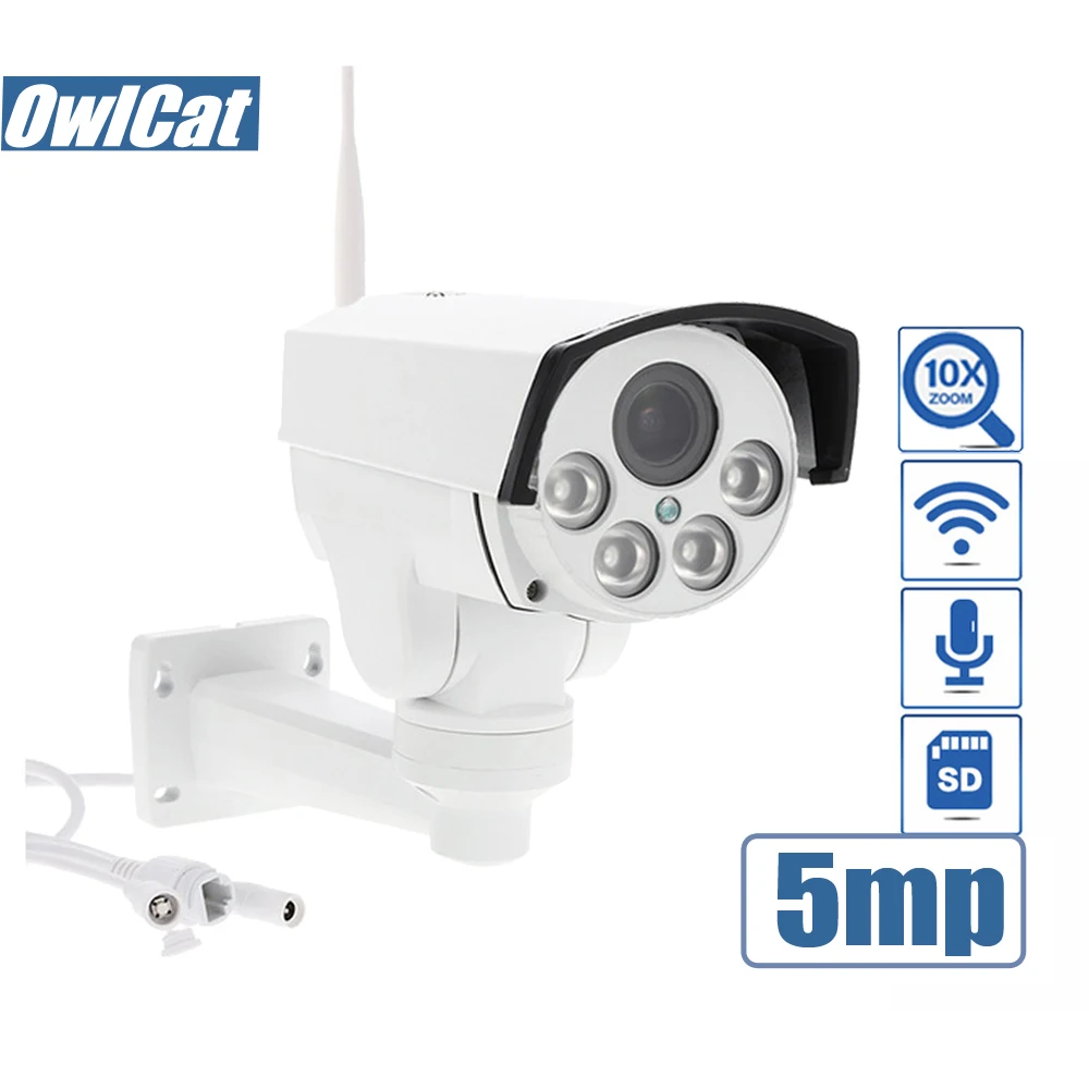 OwlCat HD наружная Водонепроницаемая ip камера 2MP 5MP Bullet PTZ WIFI 10X Zoom с автофокусом CCTV Wifi