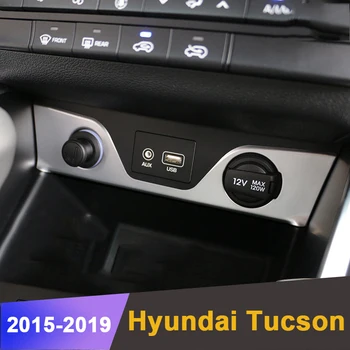 

Car Interior Cigarette Lighter USB Port Cover Trim Sticker Decoration For Hyundai Tucson 2015 2016 2017 2018 Molding Accessories