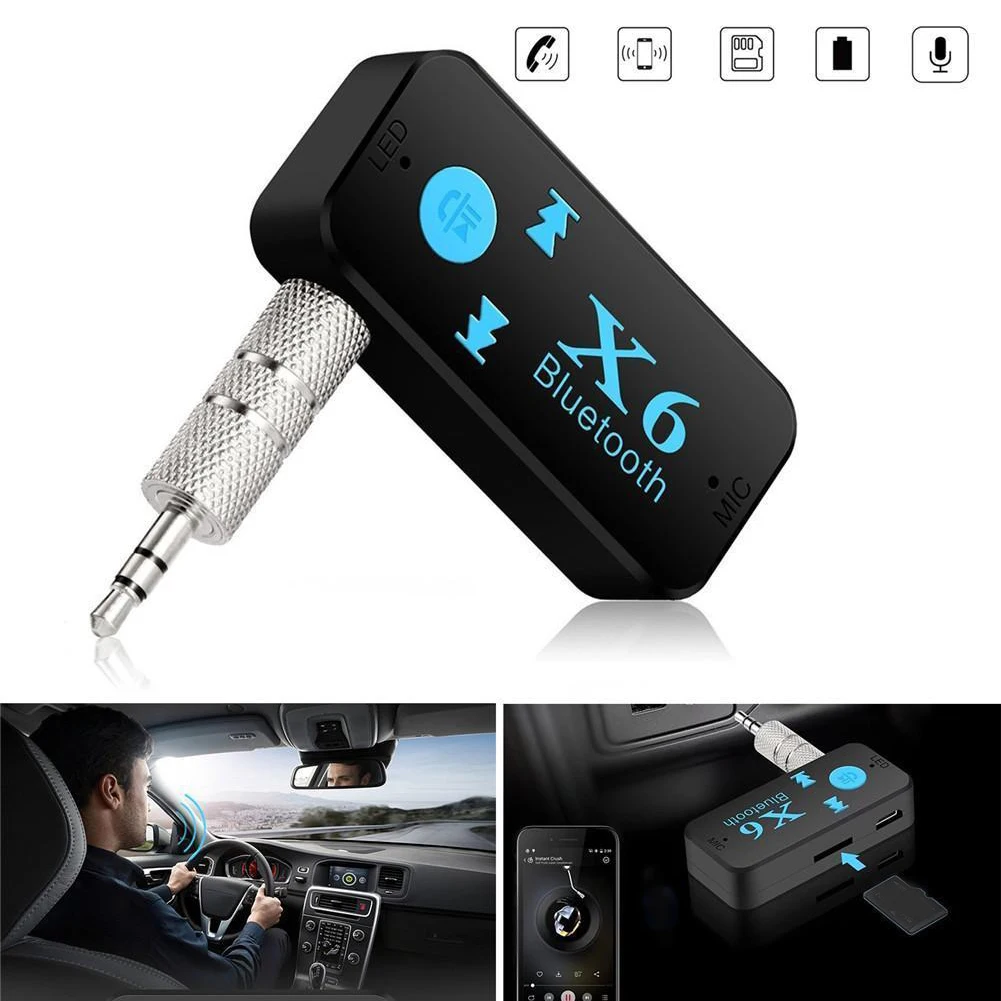3 в 1 USB TF кардридер микрофон вызов 4,1 адаптер Bluetooth приемник портативный 3,5 мм беспроводной мини аудио разъем X6