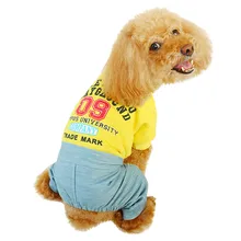 Новое поступление, комбинезон с буквенным принтом и четырьмя носками, модная удобная одежда для кошек и собак, honden overhemd@ 30