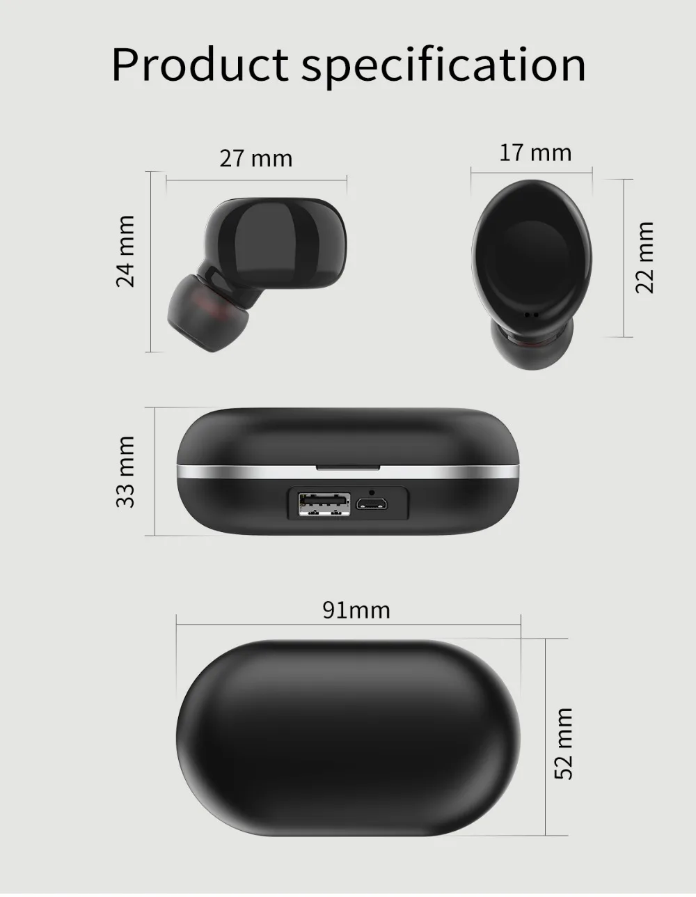 Clearance Touch Headset Wireless Bluetooth 5.0 Earphone Stereo Bluetooth Earbuds Handsfree Earbuds AI Control for Smart Phone