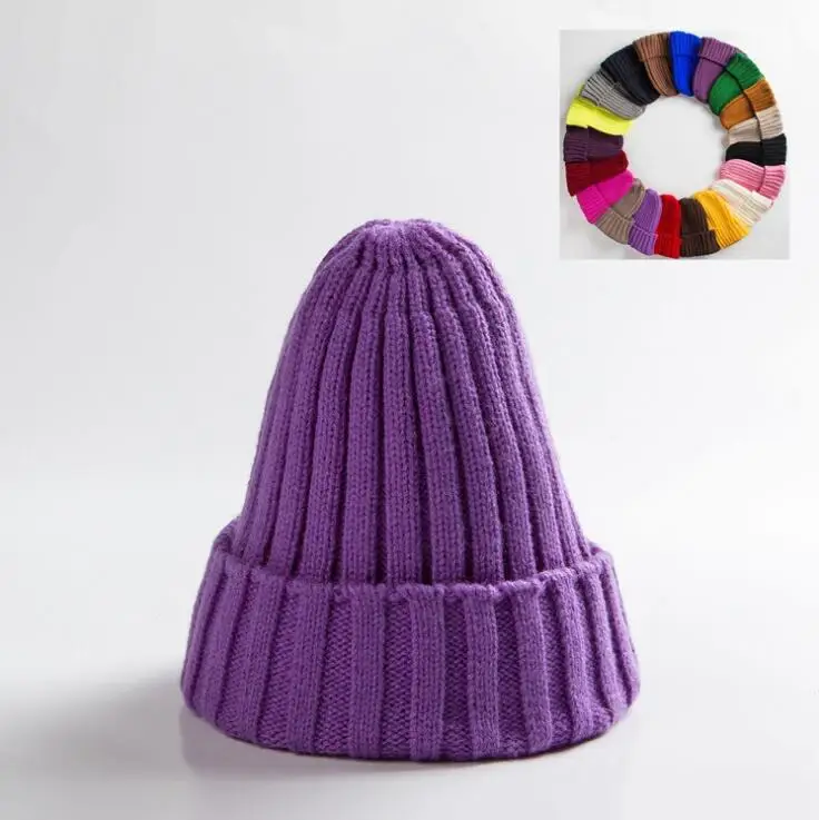 winter cap for men Unisex Hat Cotton Blends Solid Warm Soft HIP HOP Knitted Hats Men Winter Caps Women's Skullies Beanies For Girl Wholesale шляпа fisherman skully Skullies & Beanies