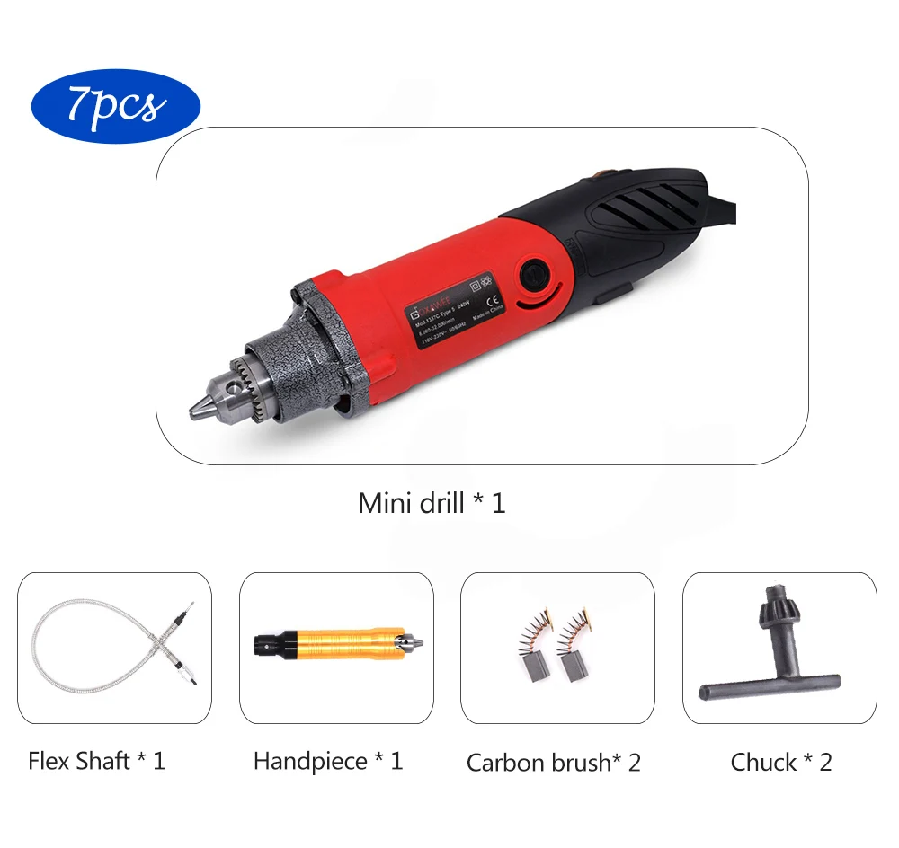 GOXAWEE, 82 шт., электрическая дрель, мини роторный набор, МНОГОФУНКЦИОНАЛЬНЫЙ электроинструмент, набор с гибким валом, универсальные аксессуары для Dremel - Цвет: 1337C-3027-1324