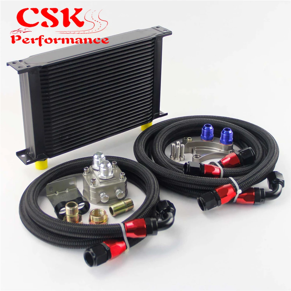 #Special Offers 25 Row 248mm AN10 Oil Cooler Kit Fits For Nissan Silvia S13 S14 S15 180SX 200SX 240SX SR20DET Black/Silver