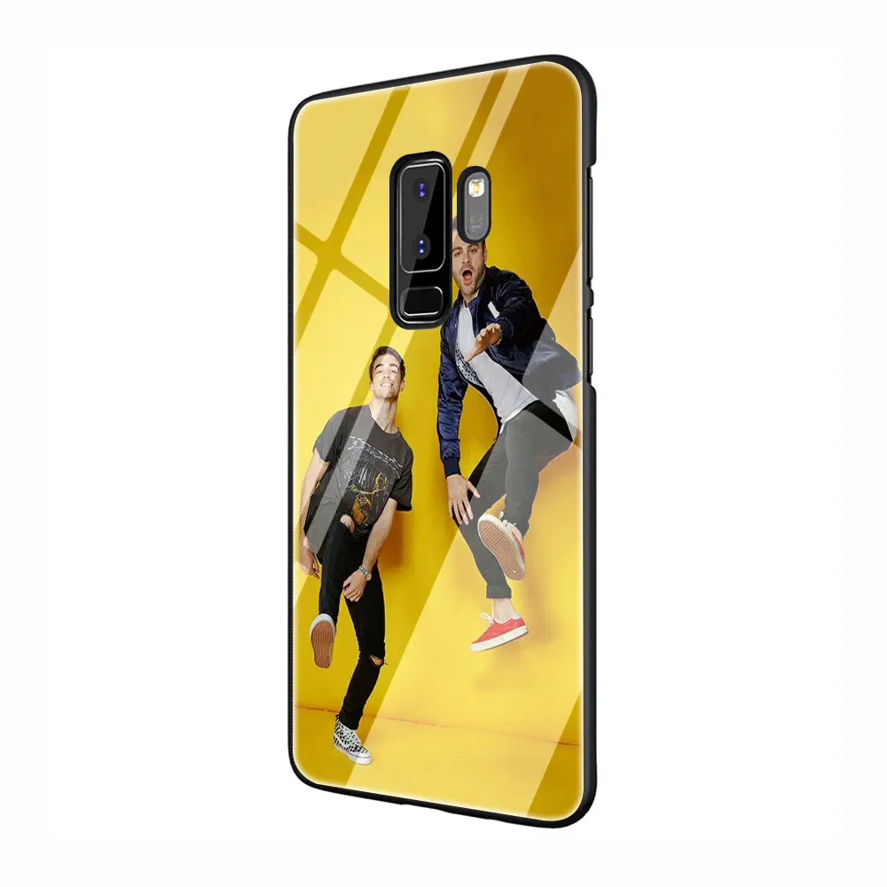 EWAU Chainsmokers закаленное Стекло Телефон чехол для Galaxy S7 edge S8 9 10 Plus, Note 8, 9, 10, A10 20 30 40 50 60 70 - Color: G5