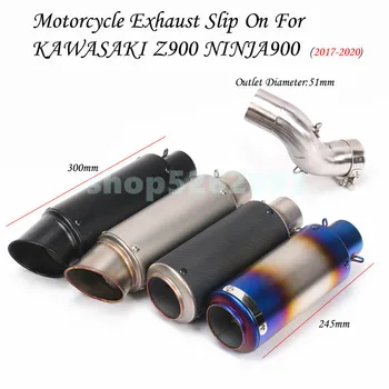 

For Kawasaki Z900 Ninja 900 2017-2020 Motorcycle Exhaust Middle pipe System Case Muffler Pipe Front Header Pipe Tube carbon