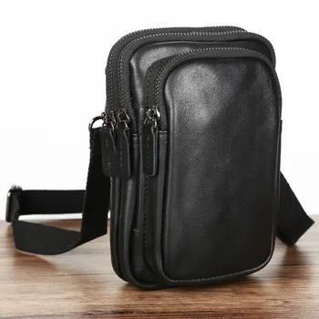 

Waist Bag for Men Belt Bag Genuine Leather Men's Purse Fanny Pack Crossbody Bag Male Luxury Shoulder Tote Travel Bum Bag Pouch