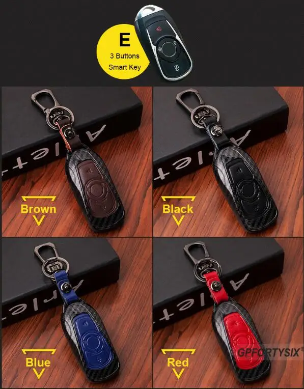 smart key E model Углеродное волокно автомобиля дистанционного брелока оболочки кожаный чехол для Chevrolet для CRUZE Camaro Equinox Impala Malibu держатель протектор - Название цвета: smart key E model