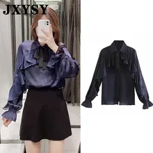 ^#Cheap JXYSY blouse elegant simple women style cascading bow Long Sleeves mujer de moda 2019 kimono shirt womens tops and blouses ^#Cheap JXYSY blouse elegant simple women style cascading bow Long Sleeves mujer de moda 2019 kimono shirt womens tops and blouses
