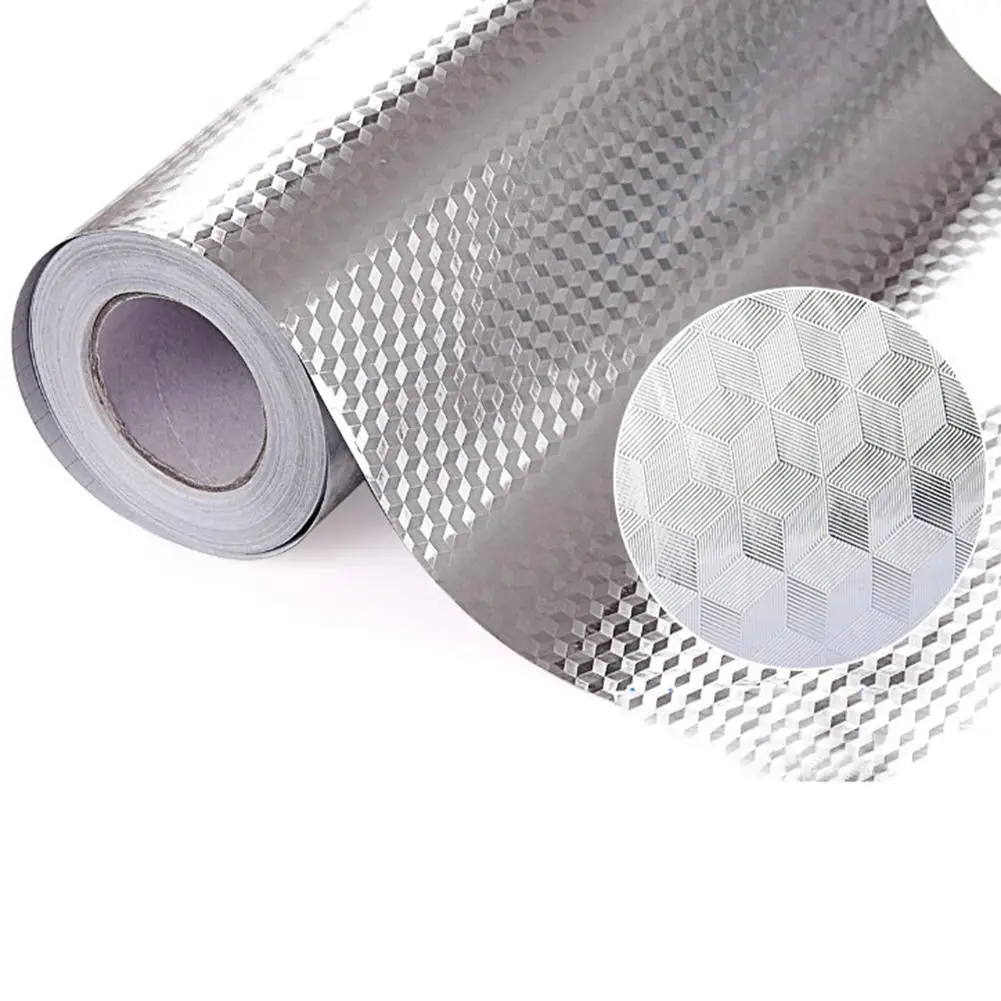 

kitchen accessories 1Pc 100cm x 61cm Waterproof Oil-proof Self Adhesive Aluminum Foil Wall Sticker Home Decor For Cabinet Sewer