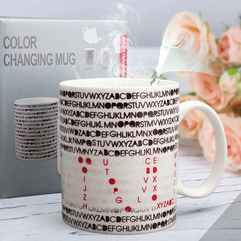Love Code, керамическая кружка для кофе, меняющая цвет, Волшебная чашка для чая и молока, День святого Валентина