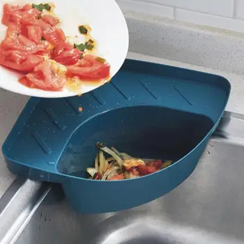 

Sink Filter kitchen triangular sink filter Strainer Drain Vegetable Fruite Drainer Basket Suction Cup Sponge Holder Storage Rack