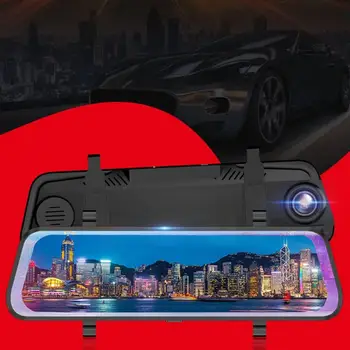 

2019 Hot Streaming Media Driving Recorder Universal 10 Inch Full Screen Smart Rearview Mirror Hd Telescopic Lens