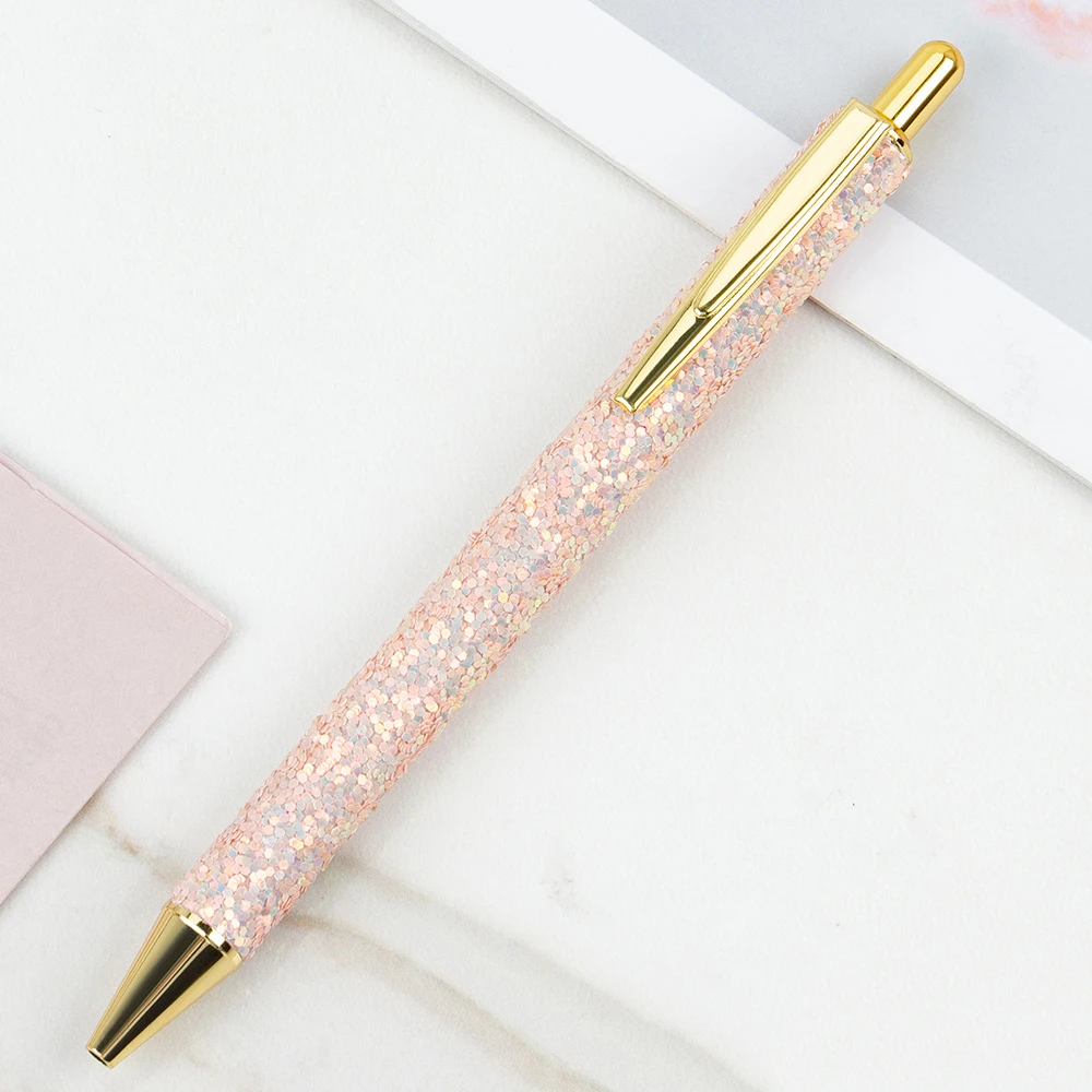 Stylos à paillettes avec nom personnalisé, stylos à bille rétractables,  ensemble de 2 à 15 stylos lisses colorés, cadeau pour cadeau de professeur  de bureau scolaire