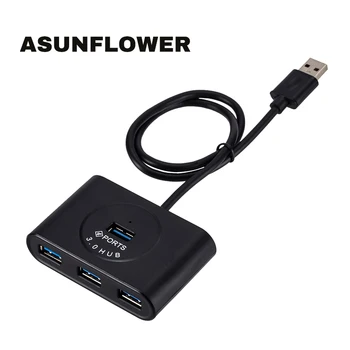 

Asunflower 4 Port USB 3.0 USB HUB For MacBook Pro USB Splitter High Speed HUB 3.0 Dock Hab Multiple Laptop Desktop Accessories