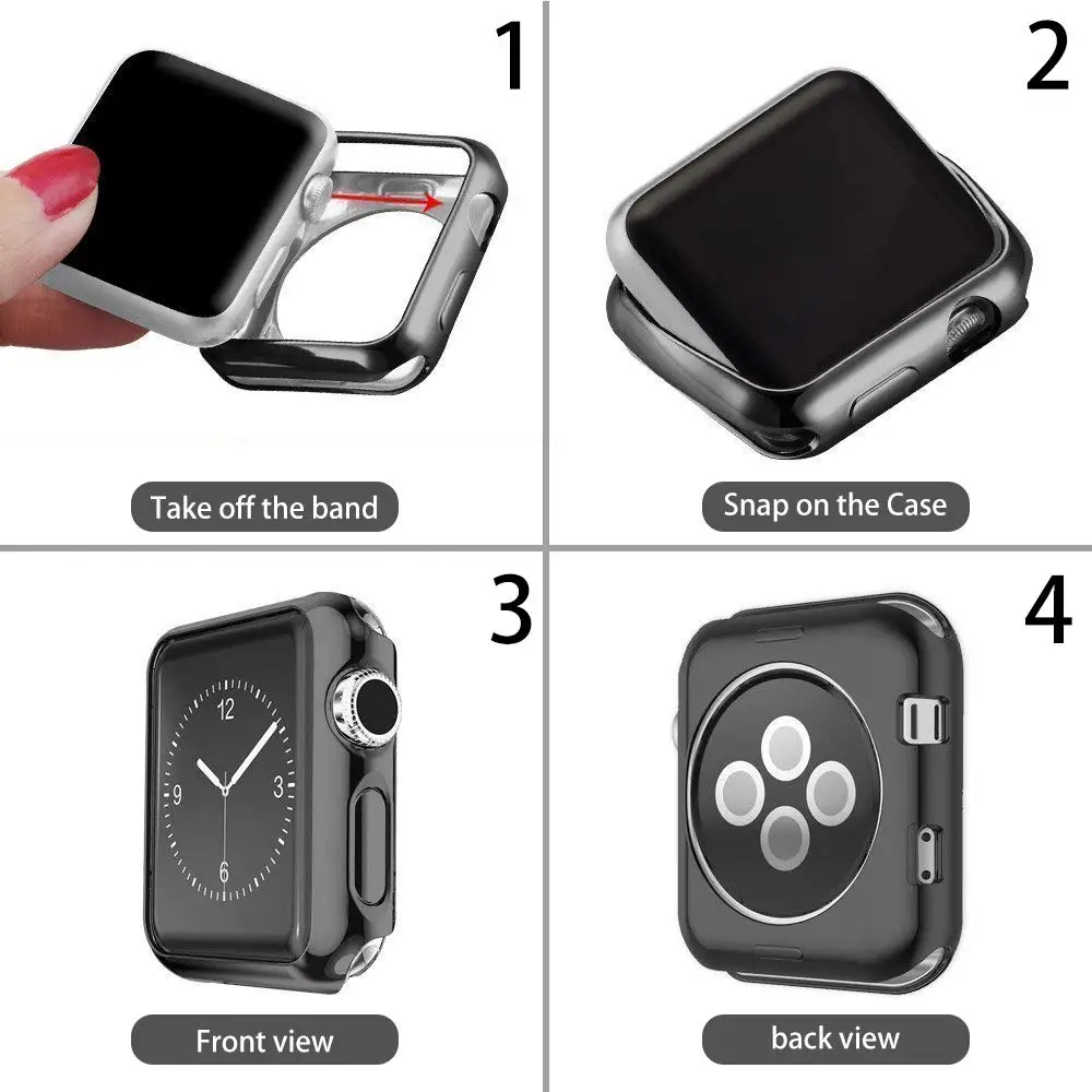 Чехол для часов KeBitt, чехол для Apple Watch, 44 мм, 42 мм, 38 мм, 40 мм, 5 штук в упаковке, тонкий мягкий, из ТПУ, защитный для iWatch 5 4 3 2 1