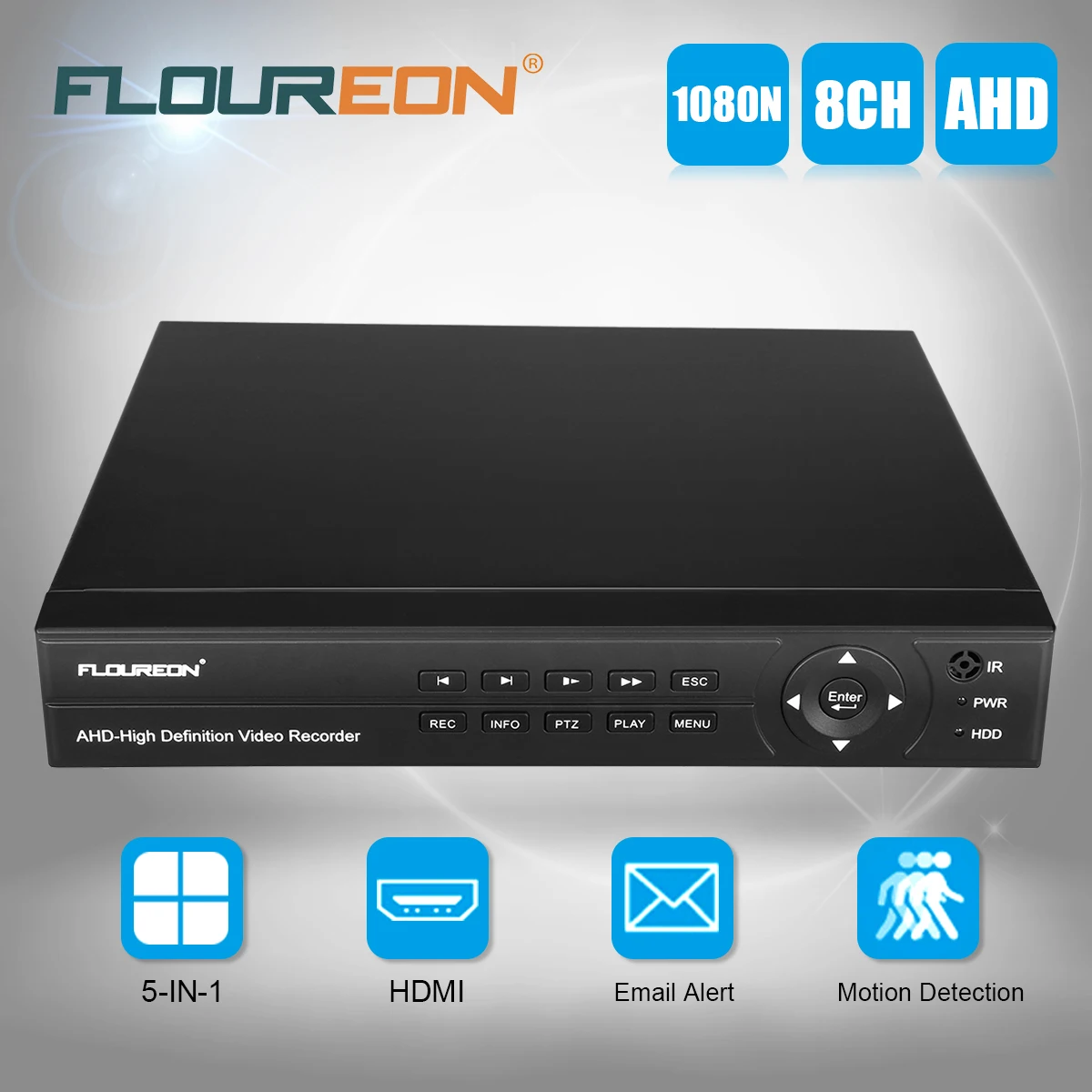 FLOUREON 8CH 1080P 1080N HDMI DVR H.264 CCTV безопасности видео регистратор Облако 5 в 1 AHD для