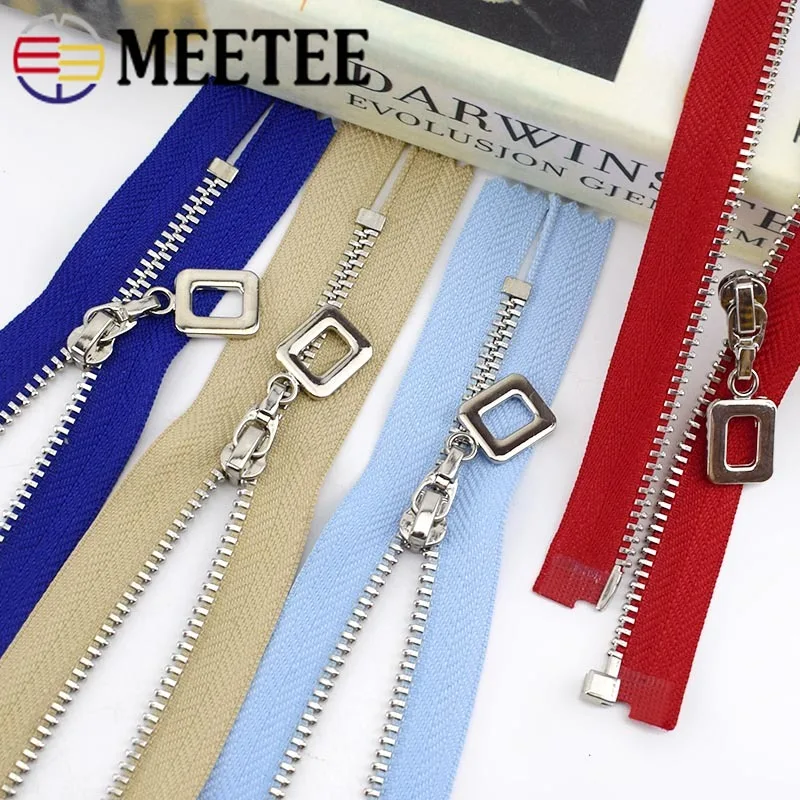 Металлические молнии Meetee 3 # 5 шт. 20/40/50/60/70 см автоблокировка серебряные зубья