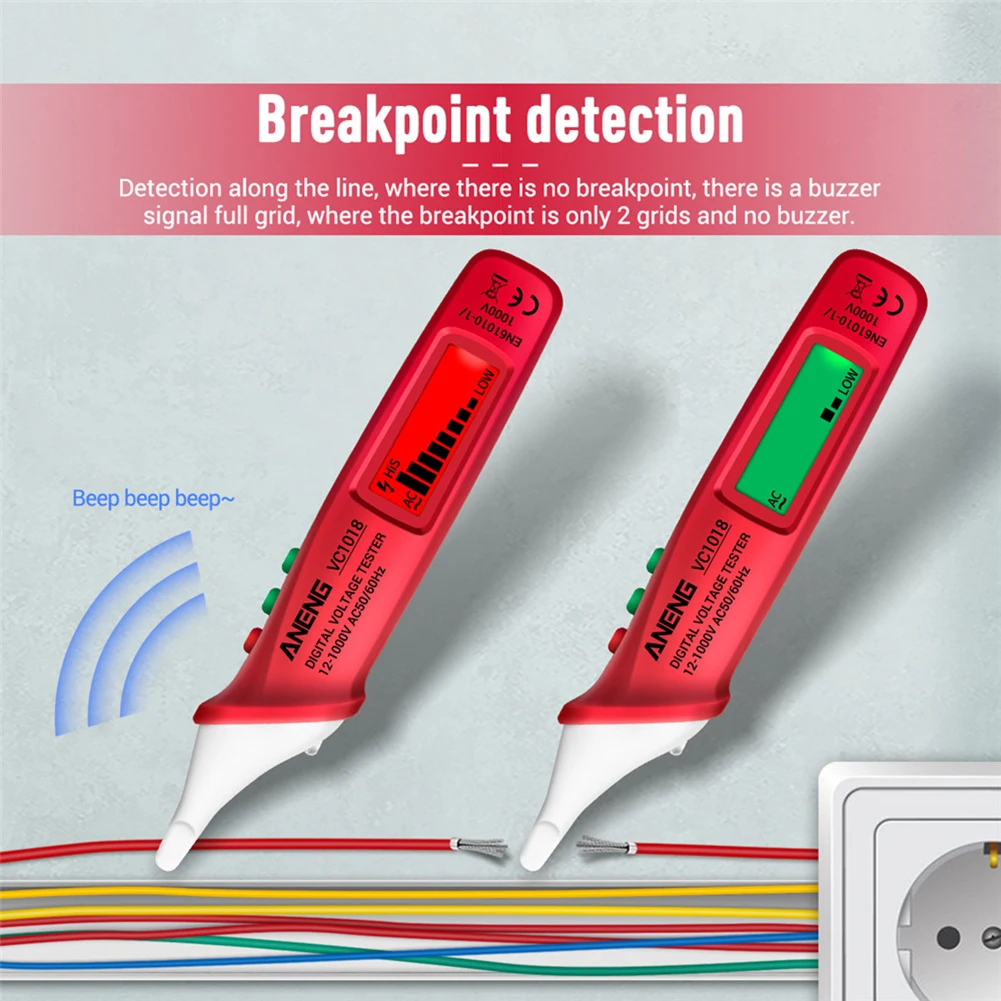 ANENG VC1018 Voltage Current Meter Ammeter Detector Non-contact Electric Tools Sensor Digital AC Tester Pen | Инструменты