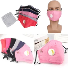 1 шт. дышащий хлопок PM2.5 фильтр Анти-дымовая Маска дыхательный клапан Анти-пыль рот маска фильтр из активированного угля Респиратор маска лицо