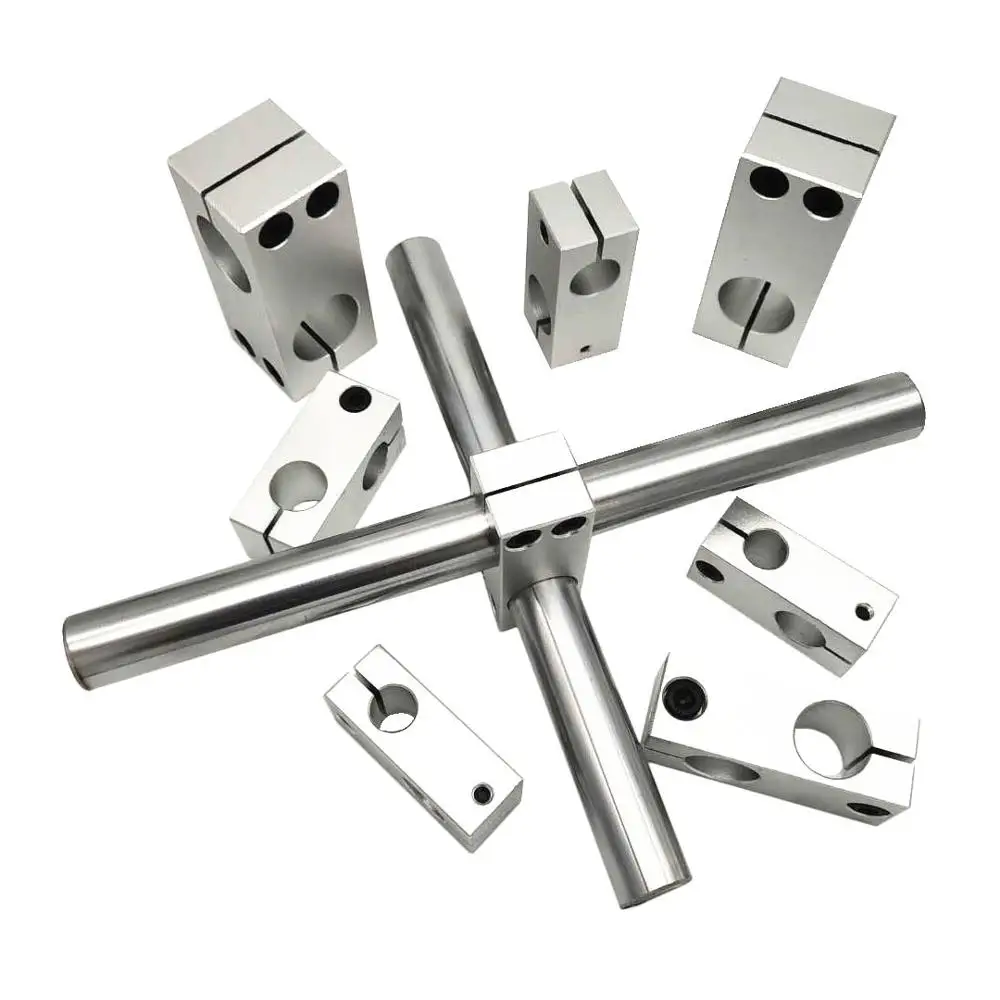 Double Tube Cross Linear Shaft Support Connectors 4.6x1.6x1.6cm For 12mm Axis