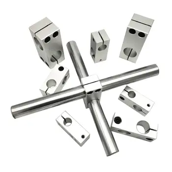 

1pc Pillar fixing clamp vertical fixed diameter fastening aluminum alloy optical axis cross block steel pipe fixing bracket