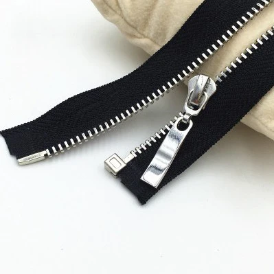 black silver teeth 60 см автоматический металлический замок застежка-молния с открытым концом на молнии, декорированные для шитье сумок куртка DIY пальто швейные Материал P109 - Цвет: black silver teeth